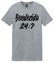 Load image into Gallery viewer, Blessed 24:7® (SPANISH) Bendecido T-shirt FREE SHIPPING