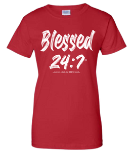 Blessed 24:7 (Greek Sorority Life) Ladies T-shirts FREE SHIPPING