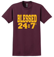 Load image into Gallery viewer, ON SALE 🔥 Blessed 24:7® Burgundy &amp; Gold Commanders T-shirt FREE SHIPPING