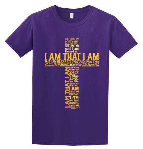 Blessed 24:7 (I AM THAT I AM) Unisex T-shirt Purple FREE SHIPPING